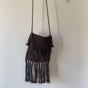 Brown Macrame Purse
